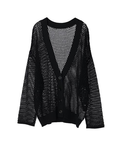 koe（コエ）の「【前後2WAY】ドライタッチ透かし編みカーディガン＊（カーディガン/ボレロ・レディース・ブラック/オフホワイト/ブルー/グリーン系その他3・FREE）」の7枚目の写真
