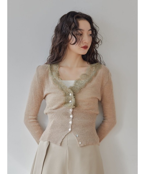 Ayla(アイラ)の「lace cardigan(カーディガン/ボレロ・レディース・ベージュ/ホワイト・FREE)」の2枚目の写真