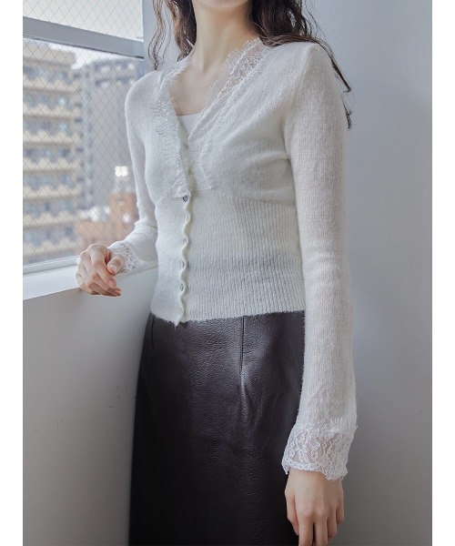 Ayla(アイラ)の「lace cardigan(カーディガン/ボレロ・レディース・ベージュ/ホワイト・FREE)」の1枚目の写真