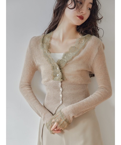 Ayla(アイラ)の「lace cardigan(カーディガン/ボレロ・レディース・ベージュ/ホワイト・FREE)」の8枚目の写真