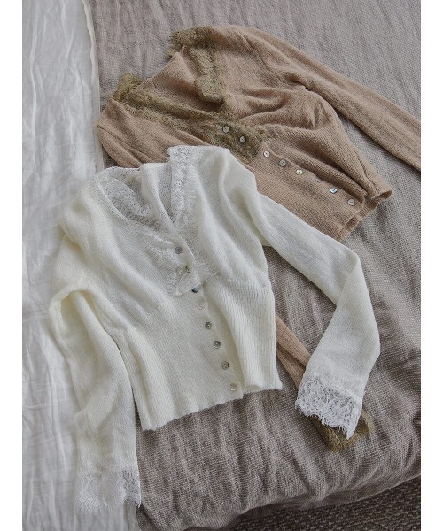 Ayla(アイラ)の「lace cardigan(カーディガン/ボレロ・レディース・ベージュ/ホワイト・FREE)」の15枚目の写真