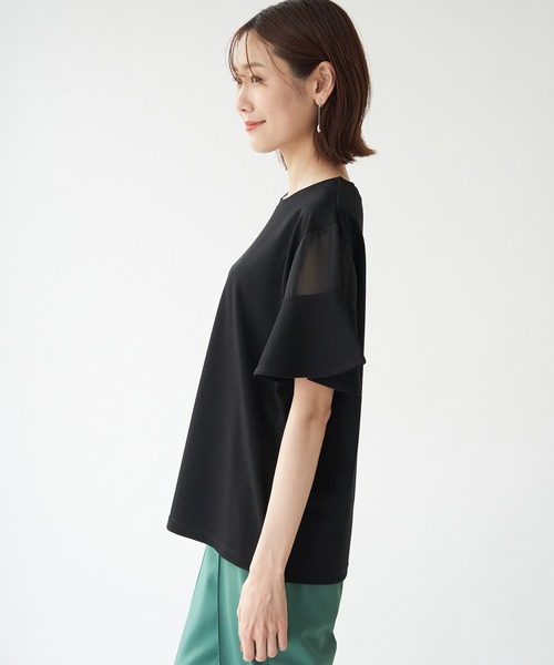 ROPE' PICNIC（ロペピクニック）の「袖シアーカットトップス（Tシャツ/カットソー・レディース・ブラック/ホワイト/ベージュ/グリーン/ピンク系その他2・38）」の12枚目の写真
