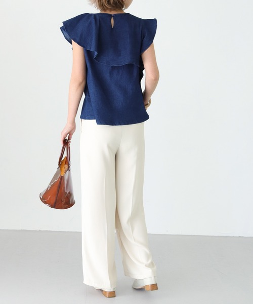 HER CLOSET（ハークローゼット）の「【Twenty Three】デニムアシメレイヤードフリルプルオーバー（シャツ/ブラウス・レディース・ネイビー/ブルー・FREE）」の11枚目の写真