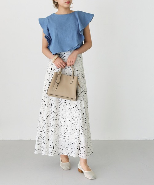 HER CLOSET（ハークローゼット）の「【Twenty Three】デニムアシメレイヤードフリルプルオーバー（シャツ/ブラウス・レディース・ネイビー/ブルー・FREE）」の8枚目の写真