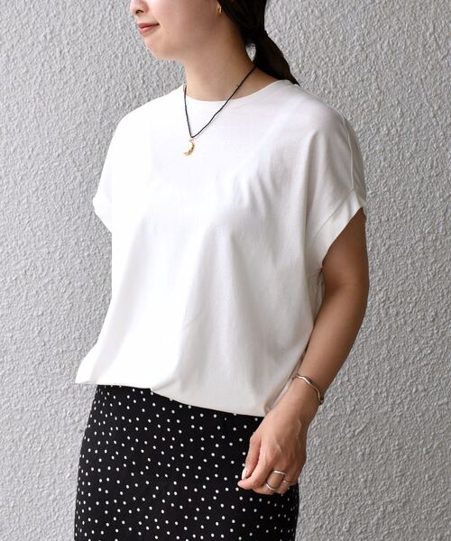 SHIPS(シップス)の「汗染み防止フレンチスリーブプルオーバー◆(Tシャツ/カットソー・レディース・ホワイト/ブラック/ダークグレー/グリーン・ONE SIZE)」の18枚目の写真