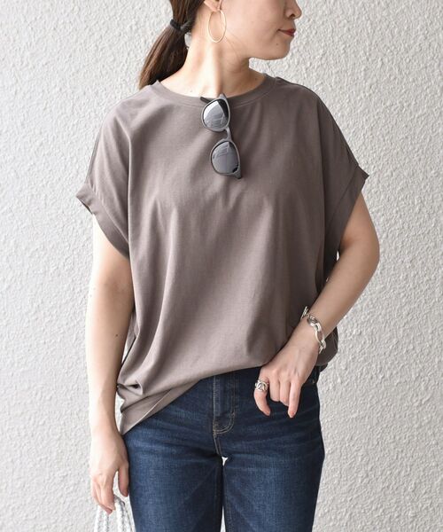 SHIPS(シップス)の「汗染み防止フレンチスリーブプルオーバー◆(Tシャツ/カットソー・レディース・ホワイト/ブラック/ダークグレー/グリーン・ONE SIZE)」の8枚目の写真