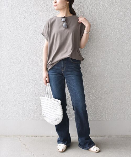 SHIPS(シップス)の「汗染み防止フレンチスリーブプルオーバー◆(Tシャツ/カットソー・レディース・ホワイト/ブラック/ダークグレー/グリーン・ONE SIZE)」の14枚目の写真