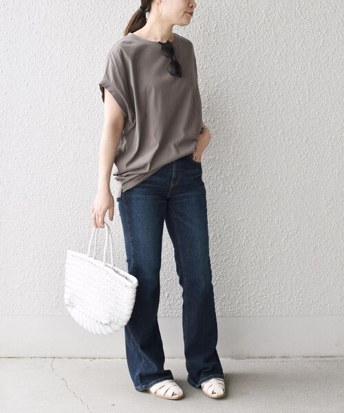 SHIPS(シップス)の「汗染み防止フレンチスリーブプルオーバー◆(Tシャツ/カットソー・レディース・ホワイト/ブラック/ダークグレー/グリーン・ONE SIZE)」の20枚目の写真