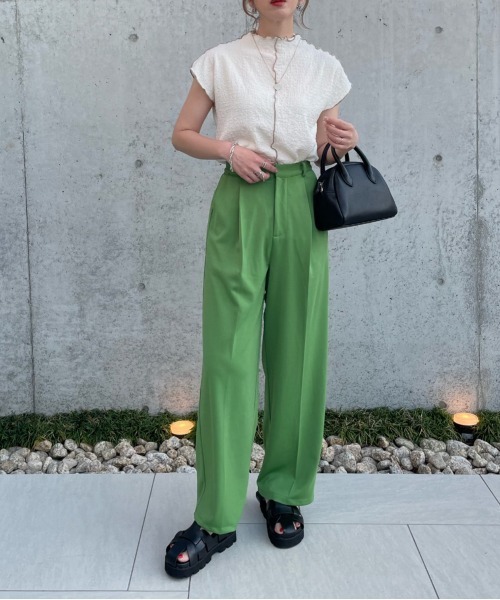 y/m by misato(イムバイミサト)の「フレンチメロウTシャツ(Tシャツ/カットソー・レディース・ライトグリーン/アイボリー・FREE)」の16枚目の写真