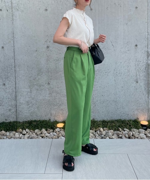 y/m by misato(イムバイミサト)の「フレンチメロウTシャツ(Tシャツ/カットソー・レディース・ライトグリーン/アイボリー・FREE)」の13枚目の写真