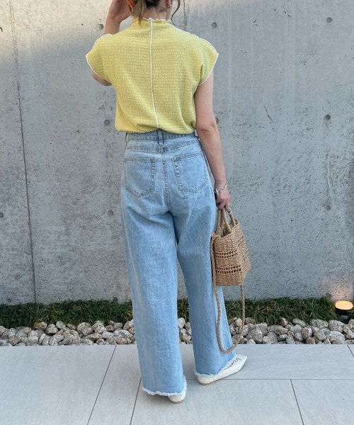 y/m by misato(イムバイミサト)の「フレンチメロウTシャツ(Tシャツ/カットソー・レディース・ライトグリーン/アイボリー・FREE)」の8枚目の写真