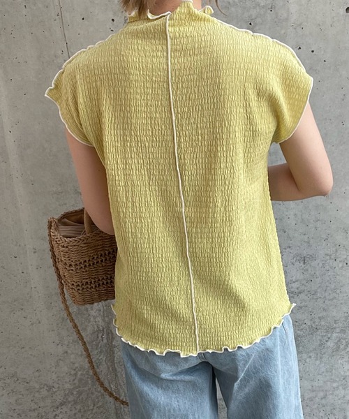 y/m by misato(イムバイミサト)の「フレンチメロウTシャツ(Tシャツ/カットソー・レディース・ライトグリーン/アイボリー・FREE)」の10枚目の写真