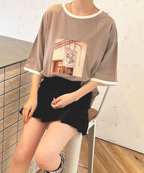 PairPair(ペアペア)の「フォトTEE(ユニセックス)(Tシャツ/カットソー・レディース・オフホワイト/モカ・MEDIUM/LARGE)」の2枚目の写真