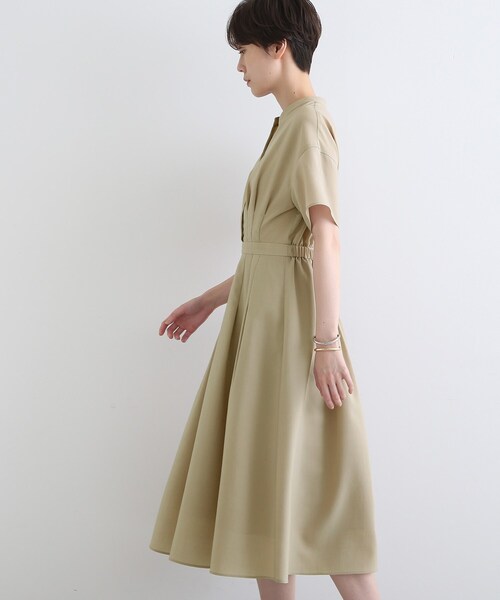美品✨️【洗える】ウエストタックデザインワンピース 大きいサイズ 15 ロング INDIVI(インディヴィ)の「◇【洗える】ウエストタックデザイン