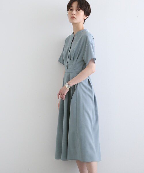 美品✨️【洗える】ウエストタックデザインワンピース 大きいサイズ 15 ロング INDIVI（インディヴィ）の「◇【洗える】ウエストタックデザイン