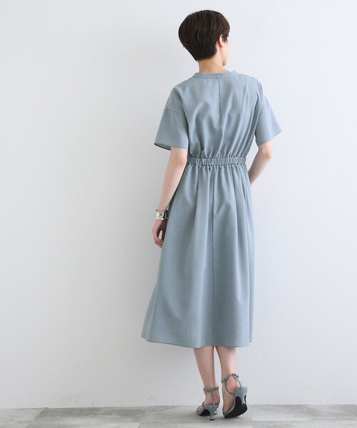 美品✨️【洗える】ウエストタックデザインワンピース 大きいサイズ 15 ロング INDIVI（インディヴィ）の「◇【洗える】ウエストタックデザイン