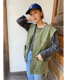 《hideka select》七分袖スリットTシャツ