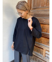 《hideka select》七分袖スリットＴシャツ
