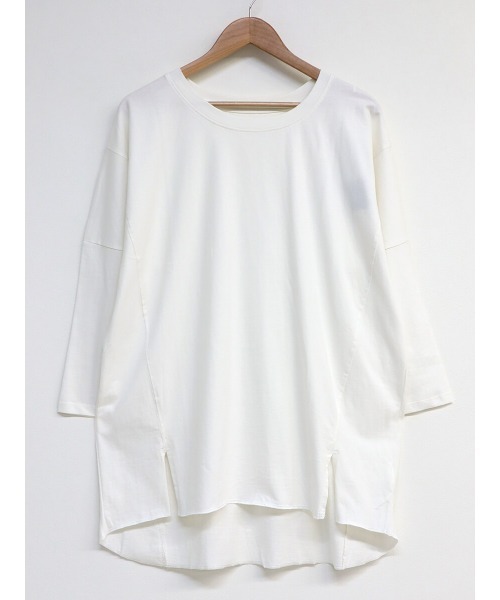 HEILIS(ヘイリス)の「《hideka select》七分袖スリットTシャツ(Tシャツ/カットソー・レディース・チャコールグレー/ブラック/オフホワイト/グレイッシュベージュ/モカ・FREE)」の20枚目の写真