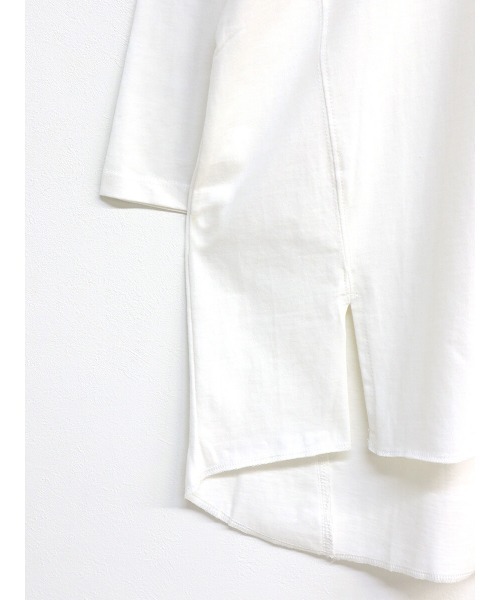 HEILIS(ヘイリス)の「《hideka select》七分袖スリットTシャツ(Tシャツ/カットソー・レディース・チャコールグレー/ブラック/オフホワイト/グレイッシュベージュ/モカ・FREE)」の6枚目の写真