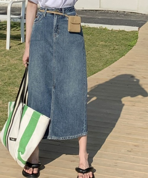 MANGROVE（マングローブ）の「ストレートロングデニムスカート（デニムスカート・レディース・ブルー・MEDIUM/LARGE）」の3枚目の写真