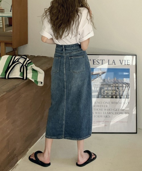 MANGROVE（マングローブ）の「ストレートロングデニムスカート（デニムスカート・レディース・ブルー・MEDIUM/LARGE）」の5枚目の写真