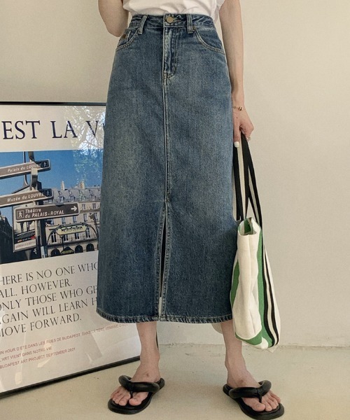 MANGROVE（マングローブ）の「ストレートロングデニムスカート（デニムスカート・レディース・ブルー・MEDIUM/LARGE）」の7枚目の写真
