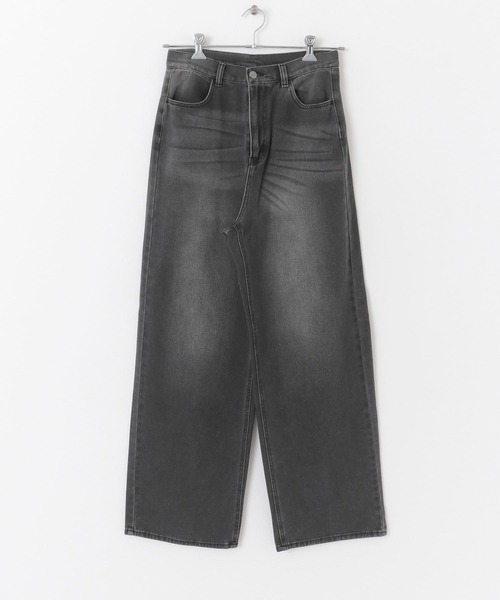 HEYUMM(ヘユム)の「ビンテージライクワイドデニムパンツ(デニムパンツ・メンズ・ブラック/ライトインディゴブルー・SMALL/MEDIUM)」の3枚目の写真