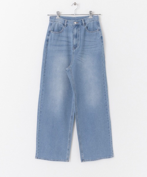 HEYUMM(ヘユム)の「ビンテージライクワイドデニムパンツ(デニムパンツ・メンズ・ブラック/ライトインディゴブルー・SMALL/MEDIUM)」の4枚目の写真