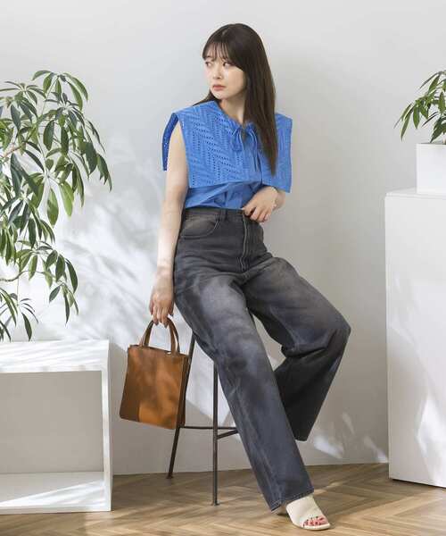 HEYUMM(ヘユム)の「ビンテージライクワイドデニムパンツ(デニムパンツ・メンズ・ブラック/ライトインディゴブルー・SMALL/MEDIUM)」の7枚目の写真