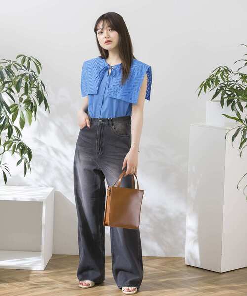 HEYUMM(ヘユム)の「ビンテージライクワイドデニムパンツ(デニムパンツ・メンズ・ブラック/ライトインディゴブルー・SMALL/MEDIUM)」の8枚目の写真