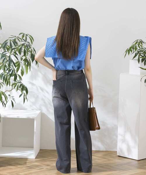 HEYUMM(ヘユム)の「ビンテージライクワイドデニムパンツ(デニムパンツ・メンズ・ブラック/ライトインディゴブルー・SMALL/MEDIUM)」の12枚目の写真