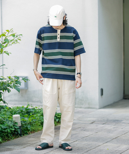 URBAN RESEARCH Sonny Label（アーバンリサーチサニーレーベル）の「ランダムボーダーヘンリーネックTシャツ（Tシャツ/カットソー・メンズ・ホワイト系その他/グリーン系その他・MEDIUM/LARGE）」の10枚目の写真