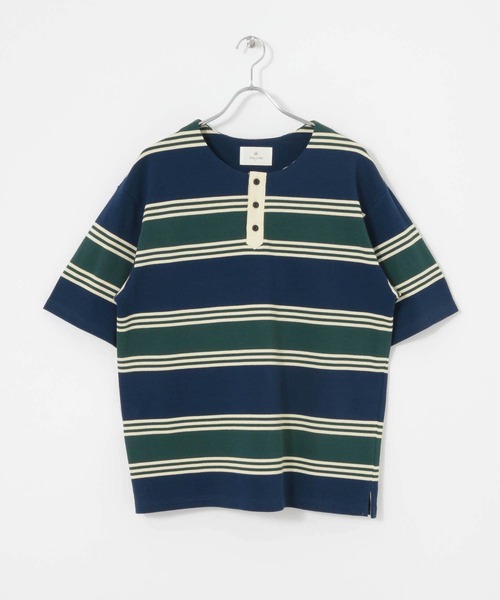 URBAN RESEARCH Sonny Label（アーバンリサーチサニーレーベル）の「ランダムボーダーヘンリーネックTシャツ（Tシャツ/カットソー・メンズ・ホワイト系その他/グリーン系その他・MEDIUM/LARGE）」の17枚目の写真