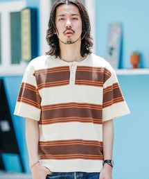 URBAN RESEARCH Sonny Label | ランダムボーダーヘンリーネックTシャツ(Tシャツ/カットソー)