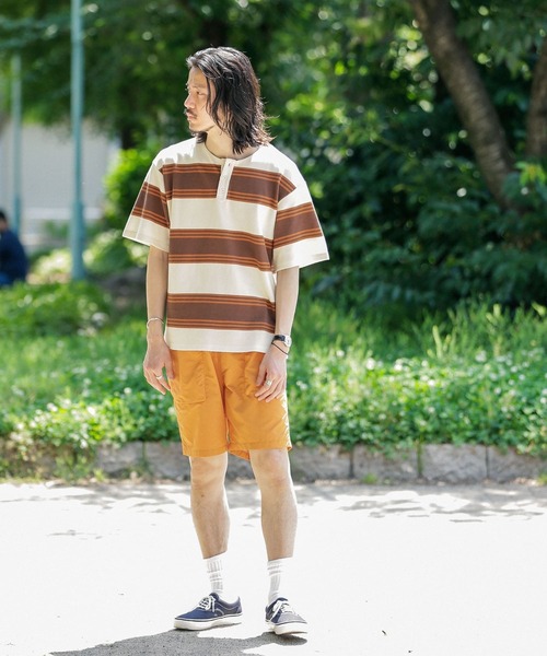 URBAN RESEARCH Sonny Label（アーバンリサーチサニーレーベル）の「ランダムボーダーヘンリーネックTシャツ（Tシャツ/カットソー・メンズ・ホワイト系その他/グリーン系その他・MEDIUM/LARGE）」の7枚目の写真