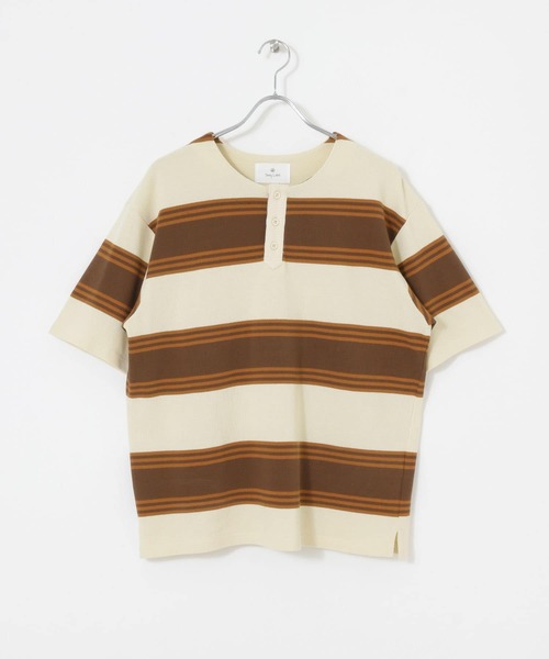 URBAN RESEARCH Sonny Label（アーバンリサーチサニーレーベル）の「ランダムボーダーヘンリーネックTシャツ（Tシャツ/カットソー・メンズ・ホワイト系その他/グリーン系その他・MEDIUM/LARGE）」の4枚目の写真