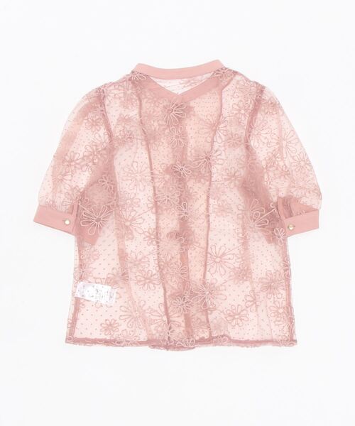 axes femme POETIQUE(アクシーズファムポエティック)の「チャイナボタンシアーシャツ(シャツ/ブラウス・レディース・キナリ/ピンク・MEDIUM)」の3枚目の写真