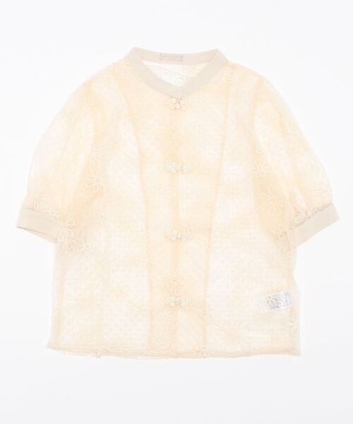 axes femme POETIQUE(アクシーズファムポエティック)の「チャイナボタンシアーシャツ(シャツ/ブラウス・レディース・キナリ/ピンク・MEDIUM)」の5枚目の写真