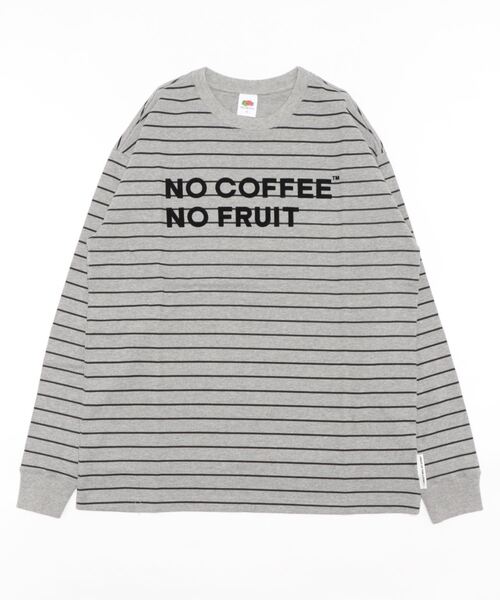 FRUIT OF THE LOOM(フルーツオブザルーム)の「NC ボーダープリントロングスリーブシャツ(Tシャツ/カットソー・メンズ・ホワイト/ブラック/グレー・M/L/XL)」の3枚目の写真