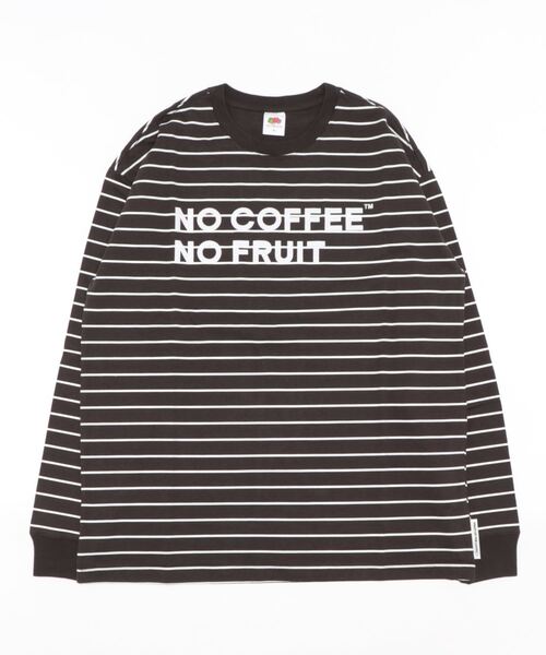 FRUIT OF THE LOOM(フルーツオブザルーム)の「NC ボーダープリントロングスリーブシャツ(Tシャツ/カットソー・メンズ・ホワイト/ブラック/グレー・M/L/XL)」の2枚目の写真