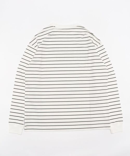 FRUIT OF THE LOOM(フルーツオブザルーム)の「NC ボーダープリントロングスリーブシャツ(Tシャツ/カットソー・メンズ・ホワイト/ブラック/グレー・M/L/XL)」の4枚目の写真