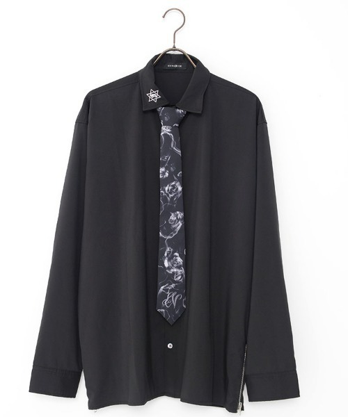 CIVARIZE / ネクタイ付き刺繍デザインシャツ F ブラック Y-24-11-30-039-GO-BL-SZ-ZS CIVARIZE（シヴァーライズ）の「『CIVARIZE/シヴァーライズ