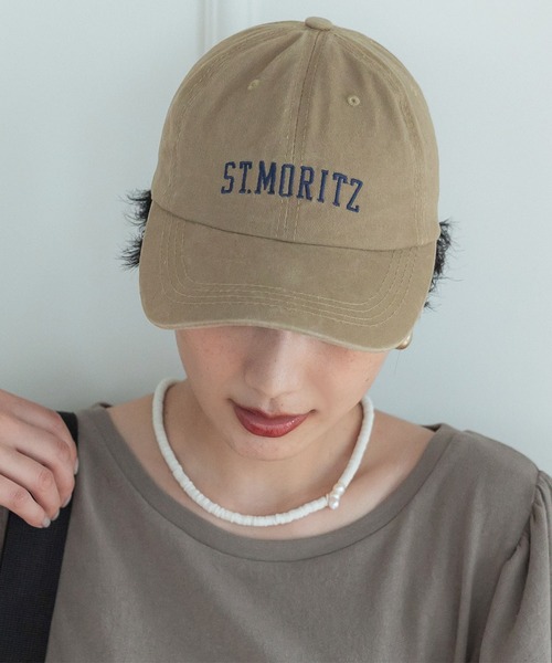 coca（coca）（コカ）の「刺繍ロゴキャップ（キャップ・レディース・ブラック/キャメル・ONE SIZE）」の2枚目の写真