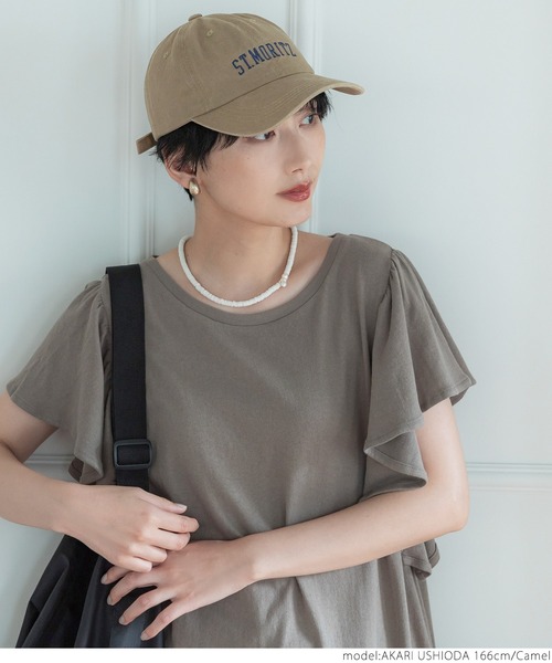 coca（coca）（コカ）の「刺繍ロゴキャップ（キャップ・レディース・ブラック/キャメル・ONE SIZE）」の11枚目の写真