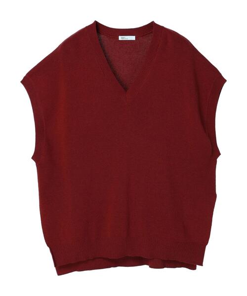CRAFT STANDARD BOUTIQUE(クラフトスタンダードブティック)の「Vネックビッグチュニックベスト *◆(ベスト・レディース・ブラック/グリーン/アイボリー/ボルドー・FREE)」の19枚目の写真