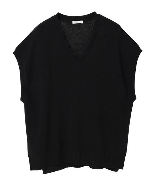 CRAFT STANDARD BOUTIQUE(クラフトスタンダードブティック)の「Vネックビッグチュニックベスト *◆(ベスト・レディース・ブラック/グリーン/アイボリー/ボルドー・FREE)」の10枚目の写真