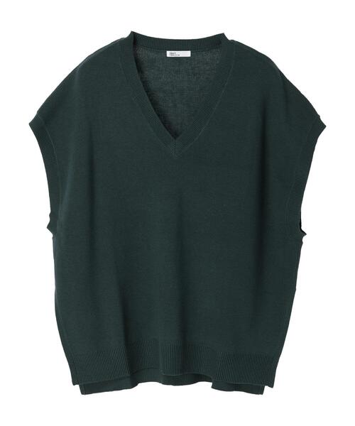 CRAFT STANDARD BOUTIQUE(クラフトスタンダードブティック)の「Vネックビッグチュニックベスト *◆(ベスト・レディース・ブラック/グリーン/アイボリー/ボルドー・FREE)」の12枚目の写真