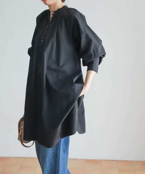 URBAN RESEARCH DOORS(アーバンリサーチドアーズ)の「2WAYギャザーチュニック(チュニック・レディース・ピンク/チャコールグレー・MEDIUM)」の3枚目の写真