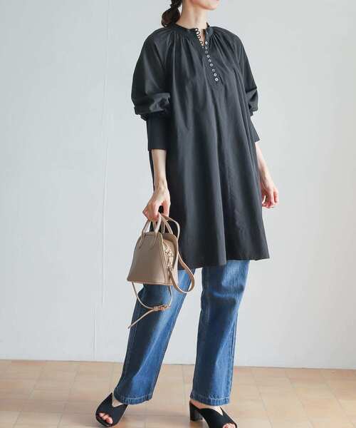 URBAN RESEARCH DOORS(アーバンリサーチドアーズ)の「2WAYギャザーチュニック(チュニック・レディース・ピンク/チャコールグレー・MEDIUM)」の7枚目の写真